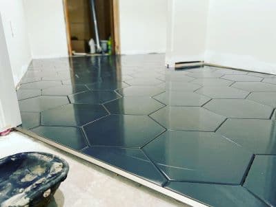 Tiling work in a Kingston home